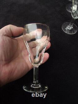 6 Anciennes flûtes à champagne en verre ondulés en cristal lot n1