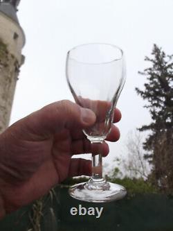 6 Anciennes flûtes à champagne en verre ondulés en cristal lot n1