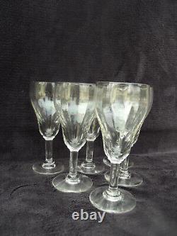 6 Anciennes flûtes à champagne en verre ondulés en cristal lot n1