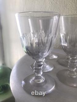 6 Anciens Verres À Eau En Cristal Cotes Plates Gondoles Baccarat