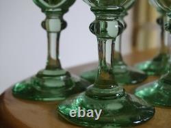 6 Anciens Verres A Liqueur Cristal Fleurs Emaille Art Nouveau Style Legras