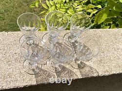 6 Anciens Verres A Pied Cote Plate Cristal Baccarat St Louis Caton Vin