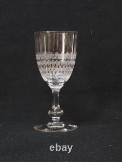 6 Anciens Verres A Vin / Porto En Cristal De Baccarat Gravé