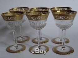 6 Anciens Verres Cocktail Aperitif Cristal De Saint Louis Modele Thistle Gold
