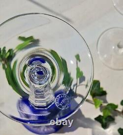 6 Anciens Verres Cristal Couleurs Etzel 1950