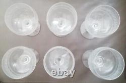 6 Anciens Verres Eau Vin Cristal Gravé À La Roue Baccarat St Louis Portieux XIX