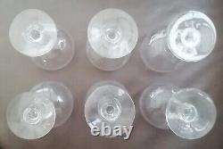 6 Anciens Verres Eau Vin Cristal Gravé À La Roue Baccarat St Louis Portieux XIX