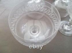 6 Anciens Verres Eau Vin Cristal Gravé À La Roue Baccarat St Louis Portieux XIX
