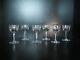6 Anciens verres à vin blanc en cristal Val Saint ST Lambert Modèle Macbeth