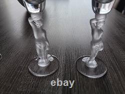 6 SUPERBE ANCIENNE Flutes Verres à CHAMPAGNE en CRISTAL de BAYEL Bacchus Vénus