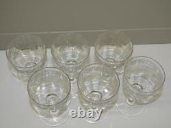 6 VERRES à pieds CRISTAL Gravé Feuilles & Fleurs VERRES ANCIENS ART NOUVEAU 6 VERRES à pieds CRISTAL Gravé Feuilles & Fleurs VERRES ANCIENS ART NOUVEAU