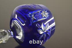 6 Verres A Vin Grand Ancienne Cristal Double Couleur Taille Raisin Traube Bohème