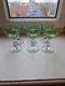 6 Verres à Porto ancien XIXe cristal côtes vénitien Vert Ouraline Portieux