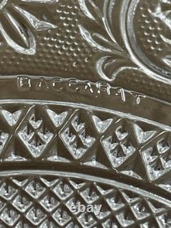 6 anciennes assiettes à dessert entremet en cristal signées Baccarat arabesque