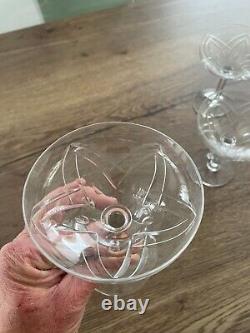 6 anciennes coupe à champagne en cristal de Saint Louis modèle Motta art déco