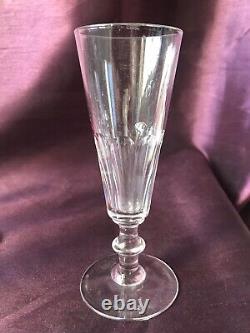6 anciennes flûtes à champagne en cristal modèle Caton Baccarat St Louis lot N2