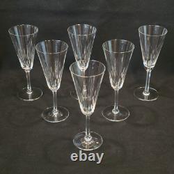 6 anciennes flûtes à champagne en cristal taillé