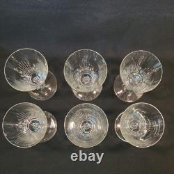 6 anciennes flûtes à champagne en cristal taillé