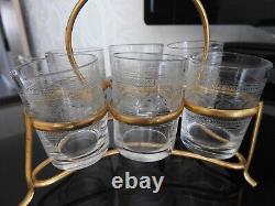6 anciens gobelets verres en cristal gravé de BACCARAT ATHENIENNE CAVE A LIQUEUR