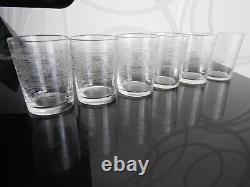 6 anciens gobelets verres en cristal gravé de BACCARAT ATHENIENNE CAVE A LIQUEUR