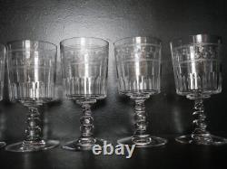 6 anciens verres à EAU cristal gravé Baccarat gravure 4770 étoiles fleur 15 cm