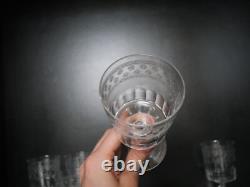 6 anciens verres à EAU cristal gravé Baccarat gravure 4770 étoiles fleur 15 cm