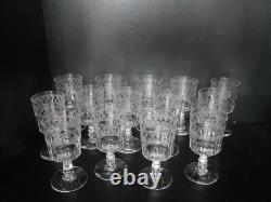 6 anciens verres à EAU cristal gravé Baccarat gravure 4770 étoiles fleur 15 cm