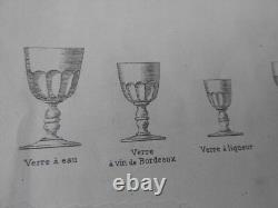 6 anciens verres à vin blanc à apéritif cristal de BACCARAT modèle GONDOLE h11,8