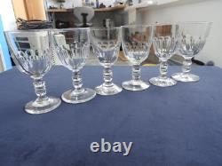 6 anciens verres à vin blanc à apéritif cristal de BACCARAT modèle GONDOLE h11,8