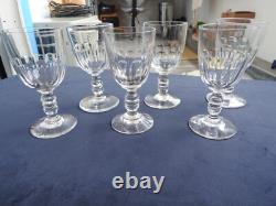 6 anciens verres à vin blanc à apéritif cristal de BACCARAT modèle GONDOLE h11,8