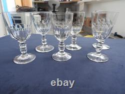 6 anciens verres à vin blanc à apéritif cristal de BACCARAT modèle GONDOLE h11,8