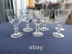 6 anciens verres à vin blanc à apéritif cristal de BACCARAT modèle GONDOLE h11,8