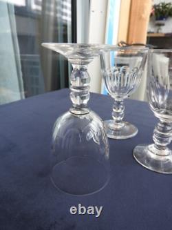 6 anciens verres à vin blanc à apéritif cristal de BACCARAT modèle GONDOLE h11,8