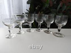 6 anciens verres à vin blanc en cristal BACCARAT modèle RENAISSANCE ballon 11,7