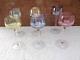 6 anciens verres à vin en verre coloré et irisé-vintage 1950-arts de la rable