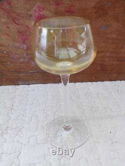 6 anciens verres à vin en verre coloré et irisé-vintage 1950-arts de la rable