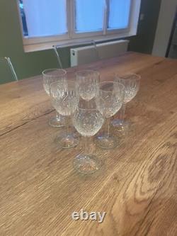 6 anciens verres à vin rouge en cristal signés Saint Louis modèle Vendome