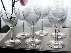 6 anciens verres de table en cristal gravé de Baccarat St Louis crystal apéritif