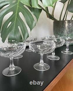 6 coupes à champagne en cristal art de la table vintage ancienne verrerie chic