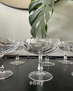 6 coupes à champagne en cristal art de la table vintage ancienne verrerie chic