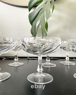 6 coupes à champagne en cristal art de la table vintage ancienne verrerie chic