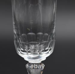 6 flûtes à champagne anciennes en verre soufflé petites côtes plates
