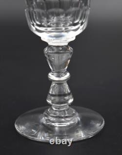 6 flûtes à champagne anciennes en verre soufflé petites côtes plates