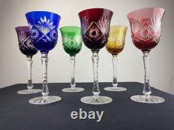 6 grand verres à eau ou vin anciens ROEMER en cristal de LORRAINE