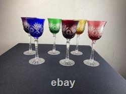 6 grand verres à eau ou vin anciens ROEMER en cristal de LORRAINE