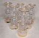 6 verre sur pied cristal taill&eacute; et or vintage fait main ANCIEN