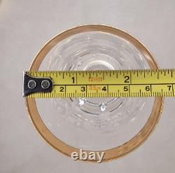 6 verre sur pied cristal taillé et or vintage fait main ANCIEN