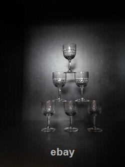 6 verres à Vin ancien Cristal taillé Baccarat écaille, nie d'abeille