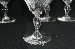 6 verres à eau anciens en cristal de Baccarat modèle Richelieu H 15.5 cm