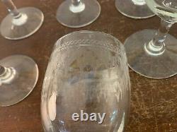 6 verres à eau gravé ancien cristal de Baccarat (prix à la pièce)modèle2